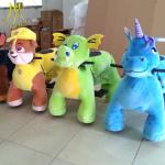 Hansel coin operated electric plush motorized animal electric ride on horse toy