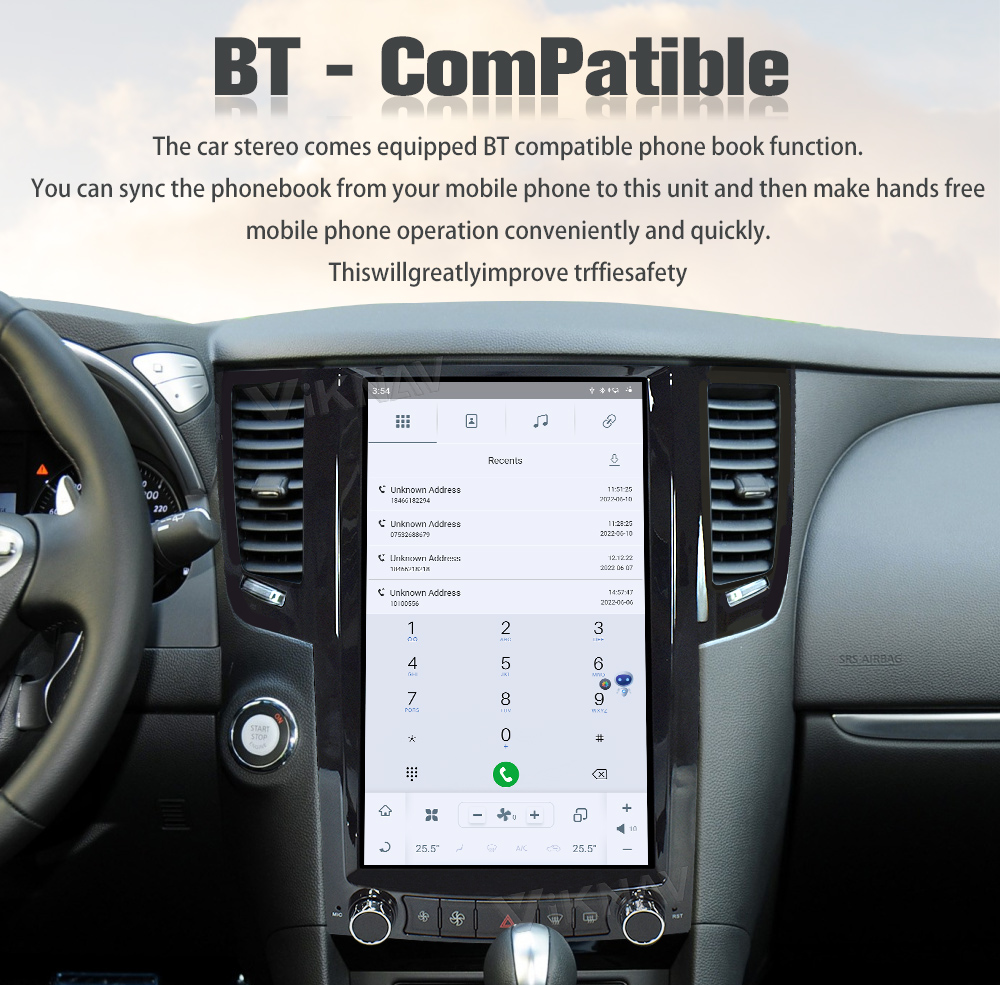 Car Radio Android 11 Head Unit For Infiniti FX35 QX70 GPS Navigation Stereo Recorder
