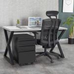 Under Desk Office Drawers Fully Assembled 3-Drawer Mobile Metal File Cabinet
