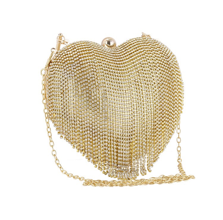 Customize Luxury Handbags Minibook Fashion Heart shaped Diamond Clutch for Evening Party
