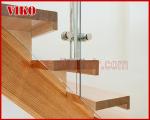 Straight Stringer Staircase VK09S 12mm Tempered Glass Railing,Double Steel Plate