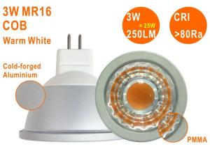 Wholesale 25W Halogen Replacment Epistar COB CE RoHS MR16 GU10 3W 3000K Dimmable Spot Light from china suppliers