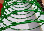 Hgmt 2.5mm Steel Razor Wire Pvc Coated Green Colour Barbed For Fence Panels