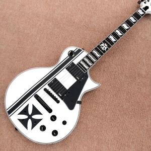 Wholesale In stock Custom LTD Iron Cross SW James Hetfield Signature Electric Guitar EMG Snow White, Rosewood Fingerboard, Free sh from china suppliers