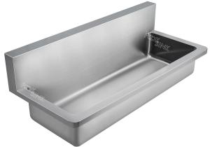 Wholesale Factory Wall Mounted Hung Single Wash Trough Basin Utility Stainless Steel 304 With Splash Back from china suppliers