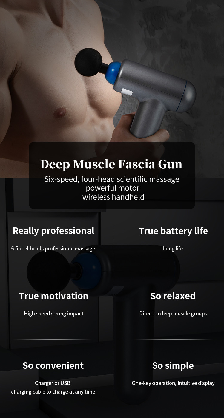 12V Adjustable Fascia Massage Gun Handheld For Deep Muscle Tissue