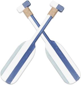 Wholesale Customized Nautical Wooden Double Oar Decor with Rope Nautical Oar Paddles Wall Decor Door Hanging Ornament Beach Theme from china suppliers
