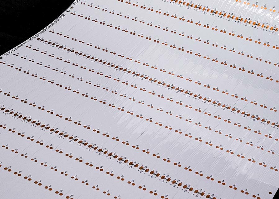 Double Sided Flexible Electronic Printed Circuit Board With White Film Black Character