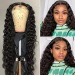 Loose Wave Curly Wigs French Lace Medium Cap Human Hair Extensions