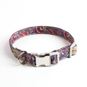 Wholesale Silver Nameplate Buckle Personalized Puppy Collars Print Pattern For Dogs from china suppliers