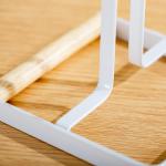 Countertop Metal And Bamboo Paper Towel Holder Kitchen Paper Roll Rack
