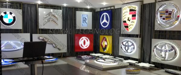 Automotive Logo Board Vacuum Metalizing Services , UV Base and Top Coating High