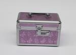 Small Aluminum Beauty Nail Case Pink ABS Cosmetic Box With Mirror
