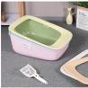 Buy cheap Pink Green Open Cat Litter Box Open Top Litter Box With Shield from wholesalers