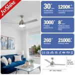 Modern Design Copper Metal Plywood Ceiling Fan with Remote Control and