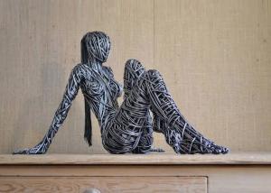 Wholesale Modern Outdoor Decoration Stainless Steel Wire Dancer Sculpture from china suppliers