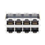 LPJ47212CNL 10/100 Base-T Without Led 2x4 Port RJ45 Female PCB Connector