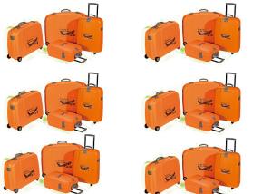 Wholesale Bright Color Hard Shell Wheeled PP Suitcase Luggage Set Of 4 For Travelling from china suppliers
