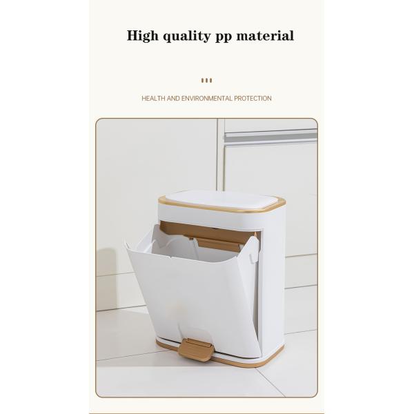 Patent Plastic Kitchen Can with Press Type Lid Large Capacity Pedal Waste Bin