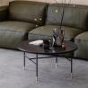 Buy cheap Iron Finish Central Coffee Table Black Satin Oak Top Coffee Table from wholesalers