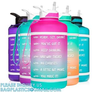 Wholesale Gallon Water Bottle With Time Marker BPA Free, Motivational Large Water Jug Leak Proof Huge Water Container from china suppliers