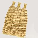Double Drawn Deep Wave Human Hair Bulk For Braiding 613 Color Blonde