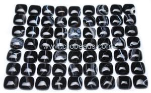 Wholesale Black Striped Agate Square Cabochons 14mm Gemstones Cabochons CA17389 from china suppliers