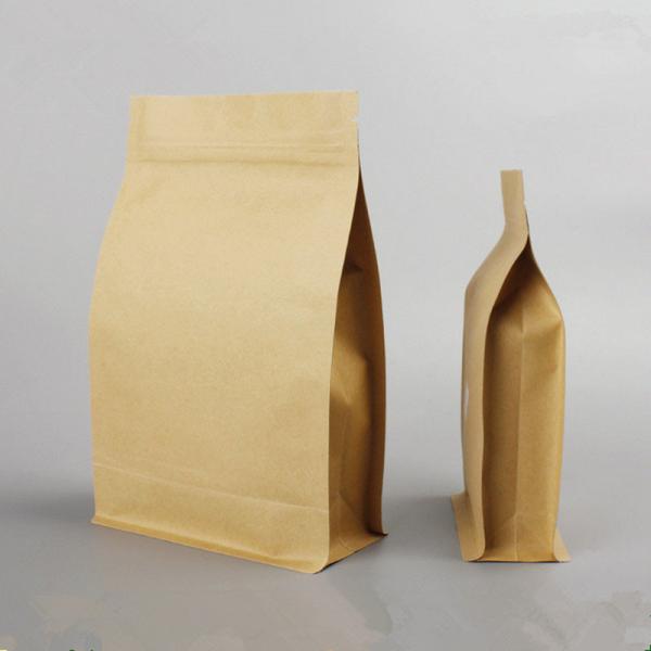 Coffee Snack Nuts Kraft Paper Zip Lock Packaging Bags Resealable Foil Inside