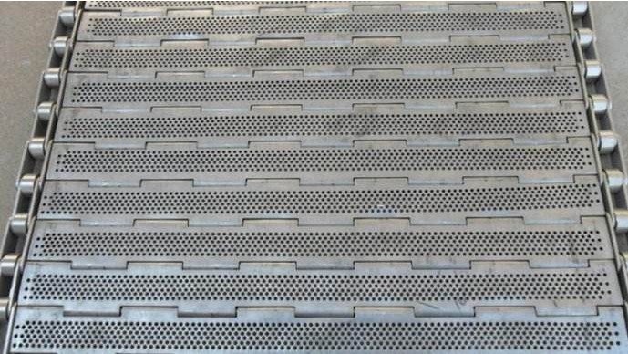 Transfer Plate Link Belt Metal Conveyor Belts Argon Welding High Hardness