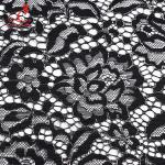 High quality black nylon lace fabric for long dress