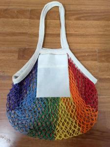 Wholesale Organic Cotton Big Net Bag Womens Shopping Mesh Bags With Custom Logo Pocket from china suppliers