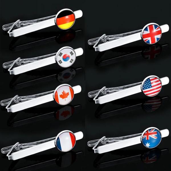 Men Tie Bar Pin 287 Country Flag Design Personalized Tie Clip With Customized