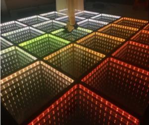 Wholesale Toughened Glass Surface 50X50cm LED SMD 5050 Infinity Illusion Dance Floor for Parties from china suppliers
