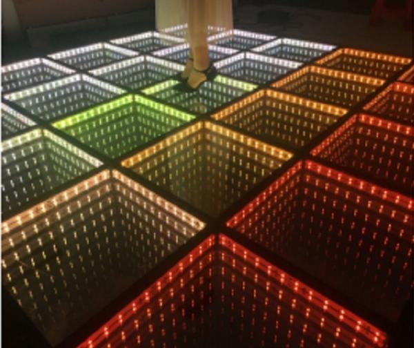 Toughened Glass Surface 50X50cm LED SMD 5050 Infinity Illusion Dance Floor for