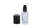 Triangular Clear Glass 30ml Cosmetic Pump Bottle Travel Size