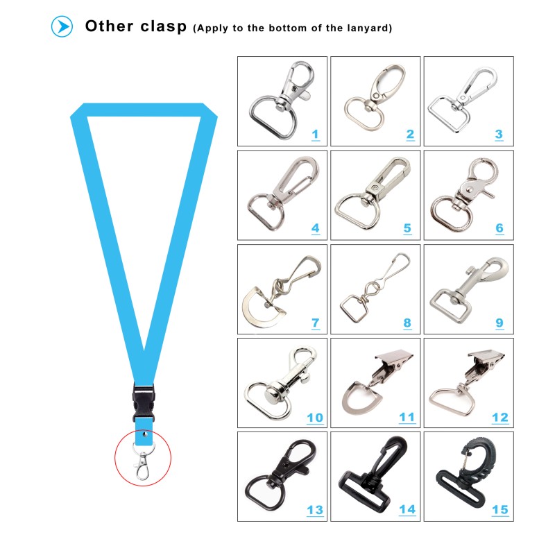 Customized Plastic Lanyard String Badge Clip Sublimation Printed 25mm Thick