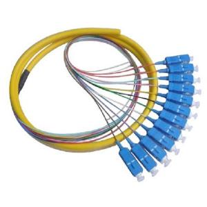 Wholesale SC / UPC 12 Core Fanout Fiber Optic Pigtail Single Mono Mode 1.5m from china suppliers