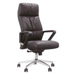 Black Leather Rolling Leather Office Swivel Chairs 62cm 50cm High End PU Padding
