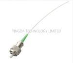 1.5M 0.9mm Yellow Fiber Optic Cable APC FC Pigtail SM Green Boot For Telecom