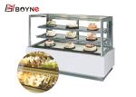 Coffee Bakery Shop Glass Cake Display Chiller R134A Pastry Showcase Cabinet