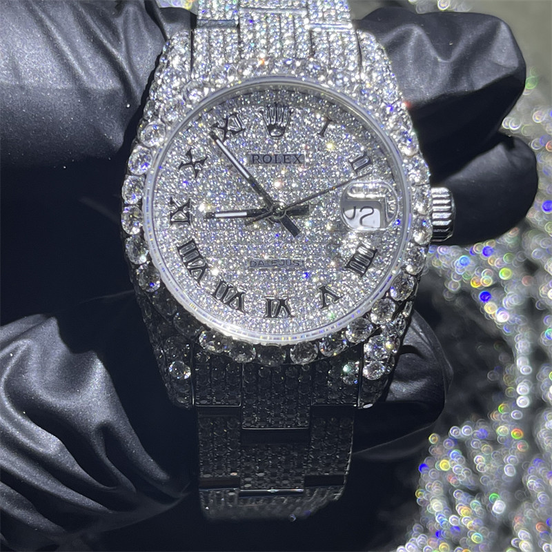 Hip Hop Rolex Moissanite Watch G Shock Luxury Bust Down Diamond Watch