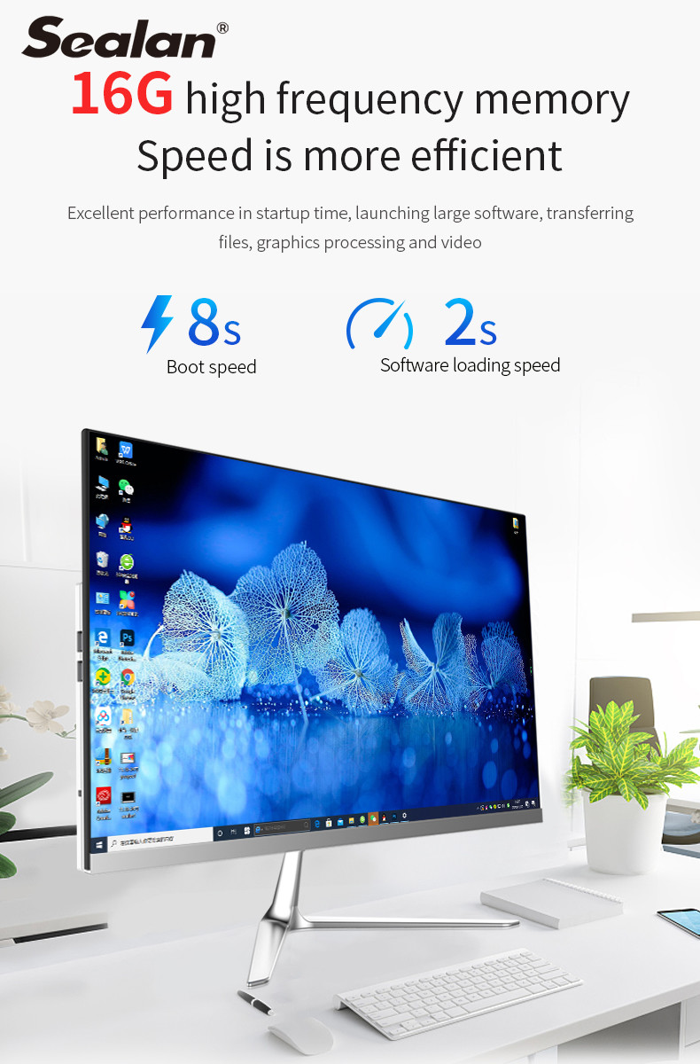 Intel I7 Pc WIFI 2.4GHz 1000M Ethernet All In One Desktop Pcs