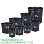 Multi Drainage Holes, Plastic Black Square Plant Flower Nursery Pot, Planter
