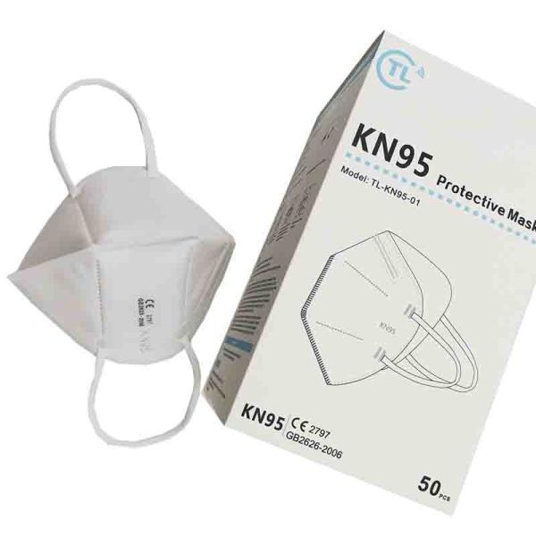 3D Vertical Folding White FFP2 CE Mouth Breathing Protection Nose Dust Face Mask