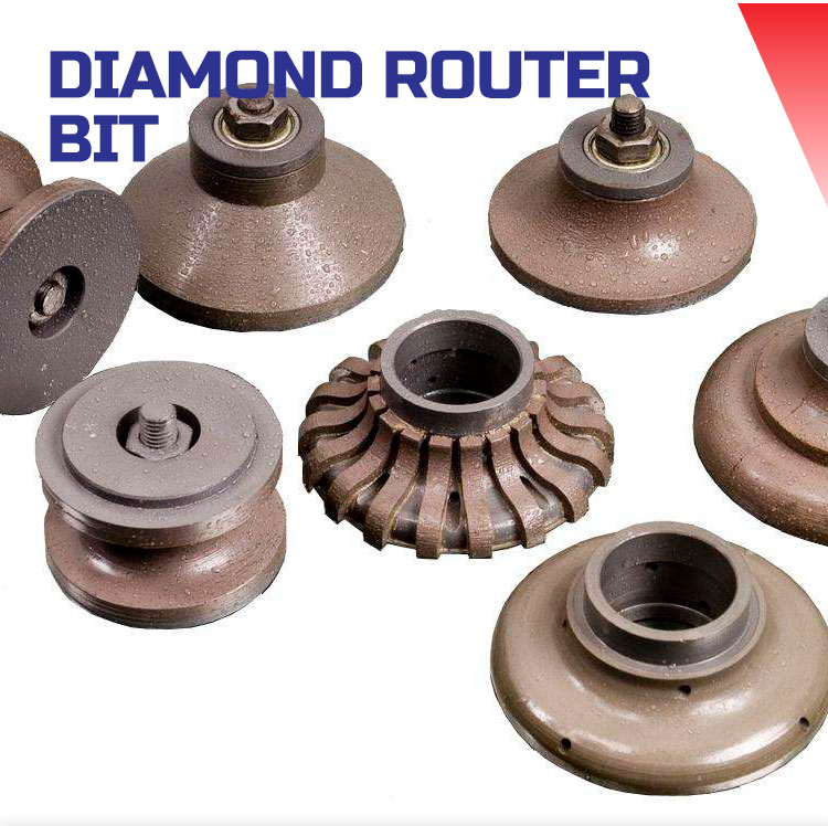 Stone Edge Profiling Vacuum Brazing Router Bit Cutting for Stone and Marble Grinding