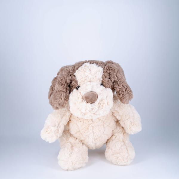 Custom Lint Free Fabrics Stuffed Animals Toys Sitting Dog Plush Washable