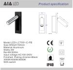 Recessed mounted any finish reading wall light 3W led wall lamp led reading
