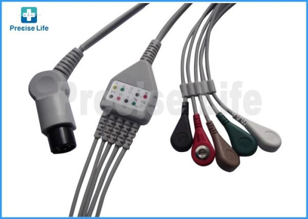 Normal use Round 6 pin one piece type ECG Monitor Cable 3.6 meters for patient