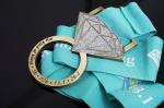 85mm Diamond Custom Race Medals Antique Gold Plating With Glitter Color