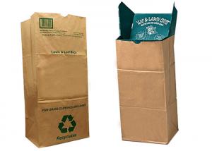 China 110L 30 Gallon Paper Yard Waste Bags Biodegradable Lawn Paper Bags on sale